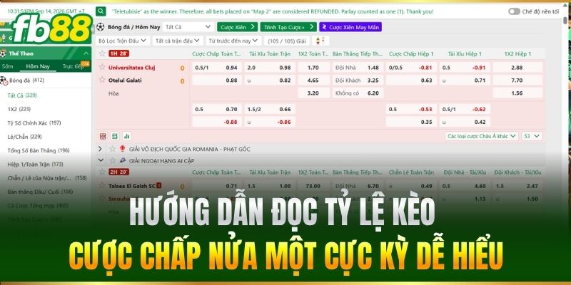 Hướng dẫn đọc tỷ lệ kèo cược chấp nửa một cực kỳ dễ hiểu